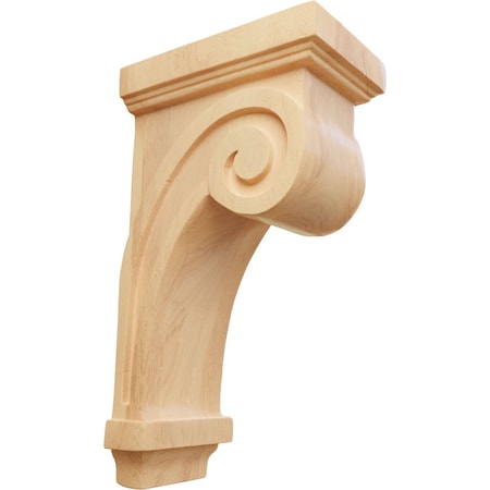 3 1/4W X 5D X 9H Scroll Corbel, Red Oak